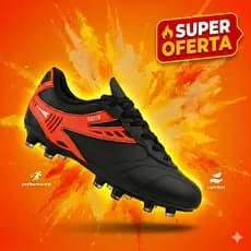 Chuteira em Couro 100% Legitimo Campo Trava  Resistente Costurada Original Fly Grip R416-03