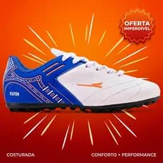 Chuteira em Couro 100% Legitimo Campo Society  Resistente Costurada Original Fly Star R121-07