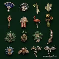 Requintado E Elegante animal Planta Lapela Broches Vários Estilos De Pinos Emblemas Mochilas Bonito Presentes Da Festa A