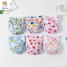 Calça Fisiológica Fofa Impressa Para Cachorro Fêmea Infantil Lavável
