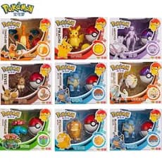 Pokemon Anime Figura Brinquedo Ação Deformação Mewtwo Charizard Pikachu Bolso Monstro Pokeball Modelo Crianças Presente