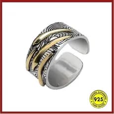 Anel De Meteoro Vintage Personalidade Na Moda Split Ouro Simples Acessório De Aberto Masculino
