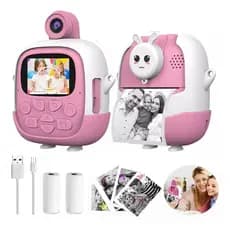 Câmera Infantil Instantânea Filmadora Hd C/lente Selfie Rosa