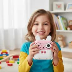 Camera Impressora Infantil Foto Instantanea Vídeos Jogosapp Rosa/Azul