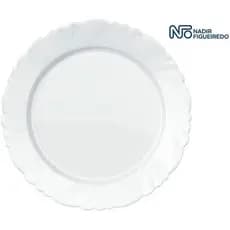 Jogo De Pratos Raso  nadir Vidro 12 Peças Duralex Opaline P Branco - Elegantes e Luxo jantar almoco e ceias