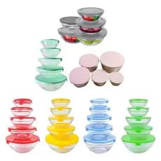 Jogo 5 Potes de Vidro com Tampa Porta Mantimentos 5 Tamanhos (130ml a 900ml)