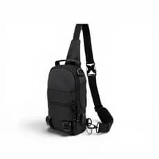 Bolsa Masculina tipo Mochila Pochete Transversal Ombro Impermeável Tecido Liso Bolsa De Peito