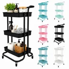 Fruteira Organizador Multiuso Carrinho 3 Andares com Rodinhas 360° Cozinha Banheiro Manicure | ENVIO RÁPIDO