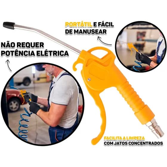 Bico para Soprador de Ar Pistola bocal de sopro para encaixe Mangueira jato de ar limpeza Automotiva