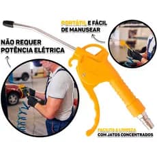 Bico para Soprador de Ar Pistola bocal de sopro para encaixe Mangueira jato de ar limpeza Automotiva