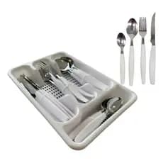 Kit Faqueiro Talheres Em Aço Inox Cabo Plástico Color 25pçs