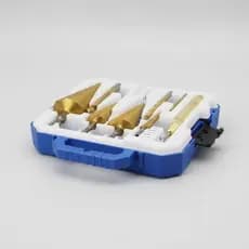 Kit 6 Brocas Escalonadas E Serra Titânio + Punção Automático