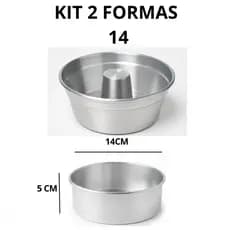 KIT 2 Forma suiça Para Bolo 14 + Pudim Redonda Torta Fritadeira Air Fryer