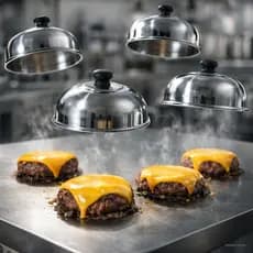 KIT de Abafador de Hamburguer em Aluminio Resistente,com Puxador em Plastico 4UN 6UN  8UN