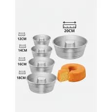 Forma de Bolo 12,14,16,18 e 20cm Com Furo central  Ideal Para Bolo Pudim