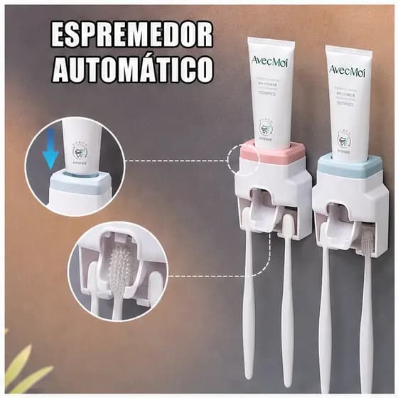 Dispenser Pasta De Dente Creme Dental Porta Escova Com Suporte Prático Econômico
