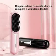 Alisador Cabelo Escova Portátil Viagem Penteador USB Rolo Liso Uso