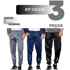 Calças Dry Fit Conforto Máximo Moda Fitness e Casual - Kit com 3 unidades