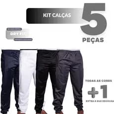 Kit com 5 calças Masculinas Dry Fit | Todas as cores + 1 escolha extra | Conforto Maxímo Fit Casual