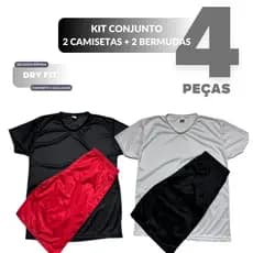 Kit 2 Conjuntos Masculinos Dry Fit Camiseta e Bermuda | Academia Corrida Fitness - Variação de cores