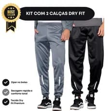Calças Esportivas Dry Fit | Secagem Rápida, Leve e Estilosa para seu dia a dia Kit com 2 unidades