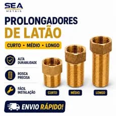Extensor Aumento Prolongador 1/2 de Torneira Curto, Médio e Longo SEA Metais