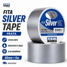 Fita Silver Tape Prata Tekbond Reforçada