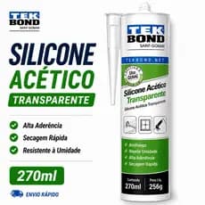 Silicone Acético Transparente Tekbond 256g Vedação Banheiro Vidro