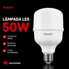 Lâmpada Led 50W Bulbo Alta Potência E27 Branco Frio 6500W Bivolt Avant