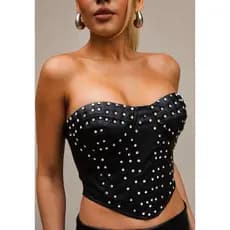 Corselet Feminino Tomara que Caia com Strass – Elegância e Glamour