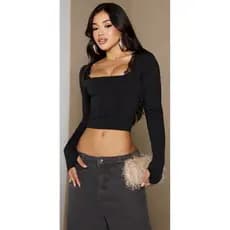 CROPPED FEMININO MANGA LONGA