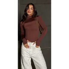 Body Feminino Gola Alta Manga Longa – Elegância e Conforto