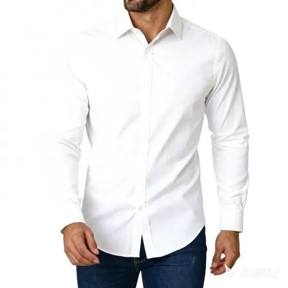Camisa Social Masculina Manga longa Slim Fit Casual Mega Oferta