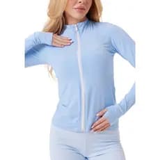 Jaqueta Fitness Feminina Slim Zíper Manga Longa Modeladora Academia Yoga Corrida Conforto Extra