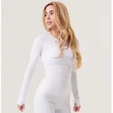 Camiseta Segunda Pele Feminina Manga Longa Academia Treino Confortável Detalhe Dedeira Chloe