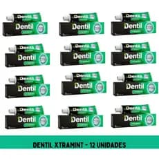 Kit 12 Creme Dental Dentil Xtramint Cálcio Sem Flúor 70g