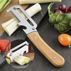 Ferramenta útil de cozinha multifuncional dois em um descascador de cozinha dupla face doméstico descascador de cebola d