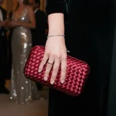 Clutch Box LaytonVivian F73 Tramada Fecho Laço Superior Elegante Corrente Removível