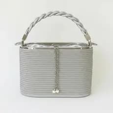 Bolsa Festa com Strass LaytonVivian F50 Alça Trançada Corrente Pérolas Pendentes minimalista chic