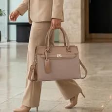 Bolsa Feminina Elegante Estruturada Layton Vivian L9655 com Divisórias de Mão e Transversal