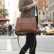 Bolsa Estruturada LaytonVivian L8650 PU Mão Tiracolo Multi-compartimentos Trabalho Dia a Dia