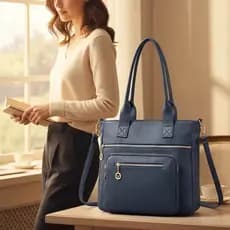 Bolsa Feminina Grande LaytonVivian L0056 Com Múltiplos Bolsos Alça Transversal AjustávelTrabalho