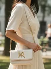 Bolsa Tiracolo Feminina LaytonVivian L1005 com Corrente Dourada, Fecho Metálico HR Luxuoso