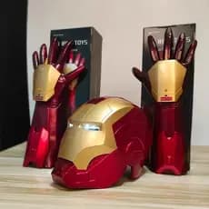 Capacete do homem de ferro MK Jarvis Wearable abertura automática fechamento chapelaria deformação máscara luminosa brin