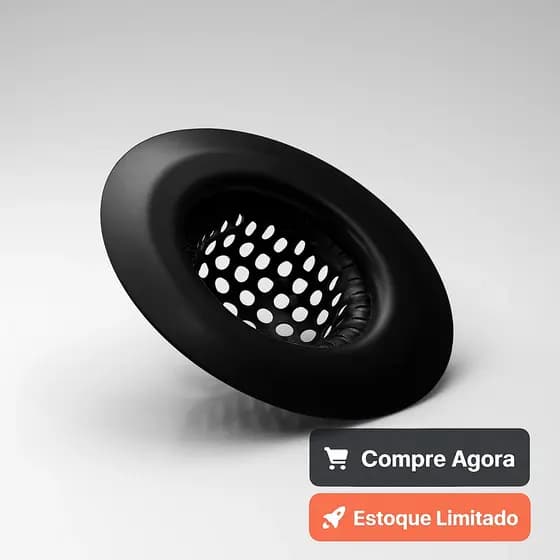 Ralo de Pia Inox Pequeno 5,5cm Preto Black Premium - Filtro Coador Antientupimento