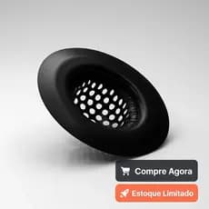 Ralo de Pia Inox Pequeno 5,5cm Preto Black Premium - Filtro Coador Antientupimento