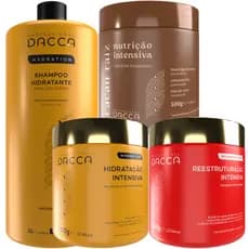 Dacca Cronograma Capilar Kit Máscara Para Cabelo Shampoo 1 Litro Produtos Para Cabelo Profissional