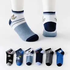 Kit 3 ate 12 Pares Meia Infantil Menino Algodão Antiderrapante Confortável Macia 1 a 5 Anos