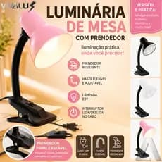 Luminária De Mesa Com Garra Prededor Para Escrevaninha Abajur Articulável Salão De Beleza Bocal E27