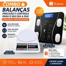 Kit 2 Balanças Digital - Balança de Cozinha e Bioimpedância